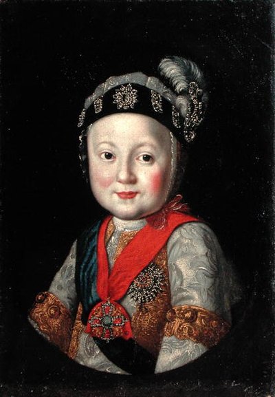 Portrait of Grand Duke Pavel Petrovich as a Child by Russian School